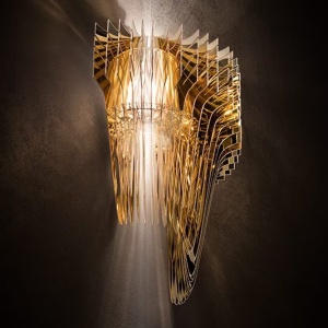 Aplica de perete design Art Deco realizata manual Aria Gold 215189 universul-luminii.ro