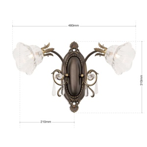 Aplica de perete design clasic LA BOHEME 2L, patina veche 163749 universul-luminii.ro