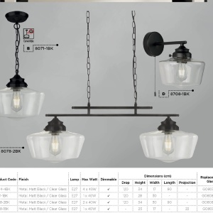 Aplica de perete design clasic School House negru 8708-1BK SRT - Img 5
