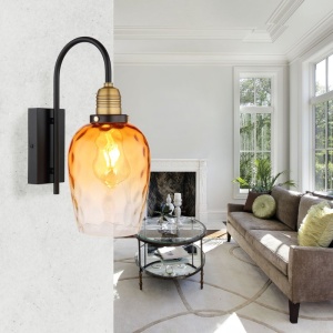 Aplica de perete design decorativ SALVY negru/chihlimbar 157779 universul-luminii.ro