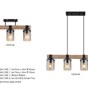 Aplica de perete design industrial Lila negru, maro 134529 universul-luminii.ro