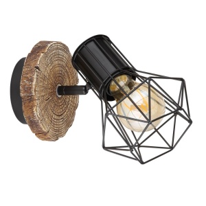 Aplica de perete design industrial PRISKA negru 114219 universul-luminii.ro