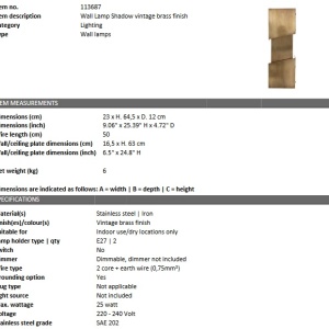 Aplica de perete design industrial Shadow, alama 113687 HZ 86419 universul-luminii.ro