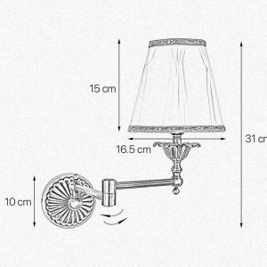 Aplica de perete design italian clasic Brass - Img 2