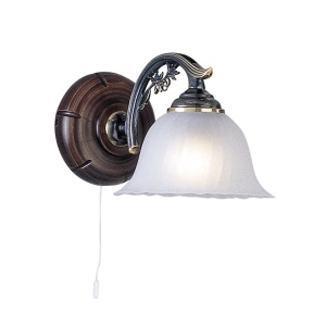 Aplica de perete design italian din alama cu lemn 2700 102239 universul-luminii.ro