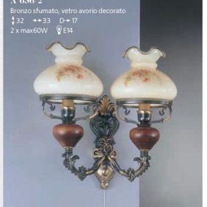 Aplica de perete design italian din alama cu lemn 636 202969 universul-luminii.ro
