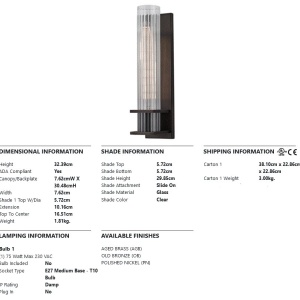 Aplica de perete design minimalist SPERRY bronz antic - Img 3