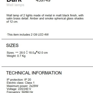 Aplica de perete design modern Dark 2L - Img 2