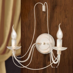 Aplica de perete design rustic cu 2 brate Vela, ivory 96129 universul-luminii.ro