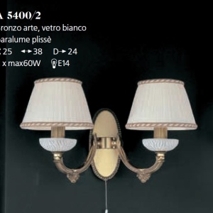 Aplica de perete din alama 2 brate design italian 5400 101939 universul-luminii.ro