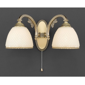Aplica de perete din alama 2 brate design italian 7005 102409 universul-luminii.ro