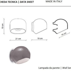Aplica de perete din ceramica design italian realizata manual AYRTON 216159 universul-luminii.ro