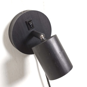 Aplica de perete eco din bambus Java dia.12x2,5cm, black 213169 universul-luminii.ro