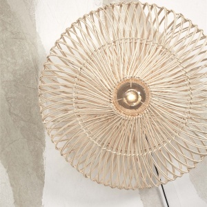 Aplica de perete eco din ratan Zanzibar flat 40cm S, white 213969 universul-luminii.ro