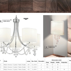 Aplica de perete eleganta design modern Nina 1051-1CC SRT 73789 universul-luminii.ro