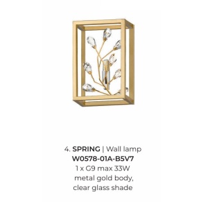 Aplica de perete eleganta design modern Spring auriu - Img 3