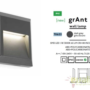 Aplica de perete exterior cu iluminat LED, GRANT-C 70655 51799 universul-luminii.ro