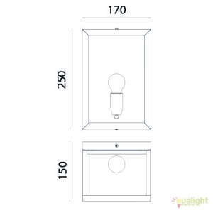 Aplica de perete exterior cu protectie IP55, Quadro 262.02.OT 50129 universul-luminii.ro