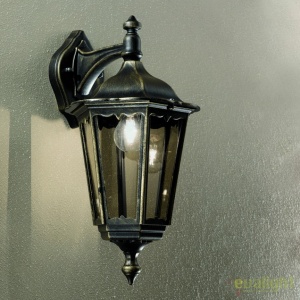 Aplica de perete exterior stil clasic IP43 Puchberg AL 11K/82571 schwarz-gold/rauch OR 46869 universul-luminii.ro