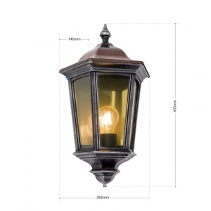 Aplica de perete exterior stil clasic IP44 Hermine AL 11K/82515/A schwarz-silber OR 174159 universul-luminii.ro