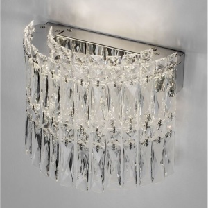 Aplica de perete LED crom, cristale sticla NUVIA 628819 universul-luminii.ro