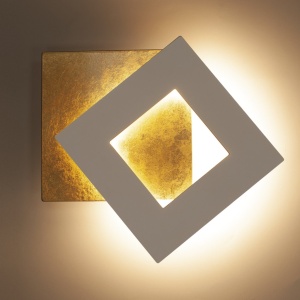 Aplica de perete LED design ambiental DALIA 22x22cm, alb/ auriu 131859 universul-luminii.ro