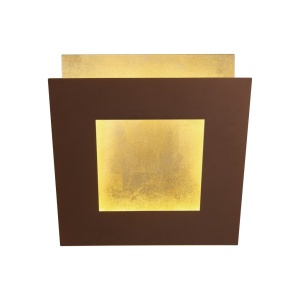 Aplica de perete LED design ambiental DALIA 22x22cm, corten/ auriu