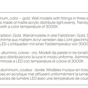 Aplica de perete LED design high-tech minimalist Axis auriu 212169 universul-luminii.ro