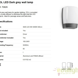 Aplica de perete LED exterior IP54 stil modern POL 70829 48619 universul-luminii.ro