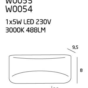 Aplica de perete LED Hugo alb/ argintiu W0053 MX 59359 universul-luminii.ro