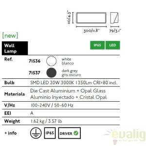 APLICA DE PERETE LED ILUMINAT EXTERIOR MODERNA HALF gri 71537 178969 universul-luminii.ro