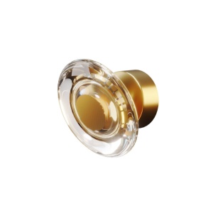 Aplica de perete LED metal auriu, sticla Lunaris