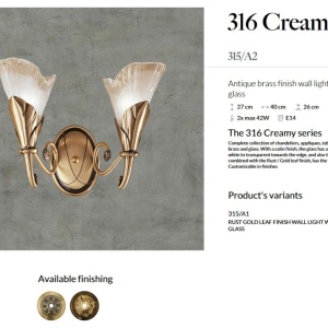 Aplica de perete LUX design clasic realizata manual 316 Creamy 138679 universul-luminii.ro