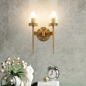 Aplica de perete, Metal, Sticla, Flame auriu 182169 universul-luminii.ro