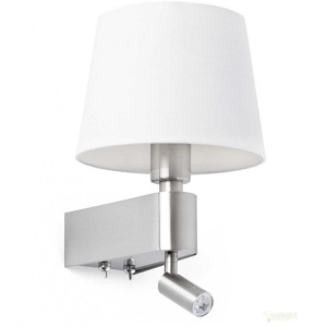 Aplica de perete moderna alba cu reader LED, ROOM 29976
