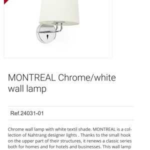 Aplica de perete moderna design elegant MONTREAL crom/alb 92009 universul-luminii.ro