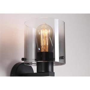 Aplica de perete moderna Sweden 1L negru, fumuriu 157569 universul-luminii.ro