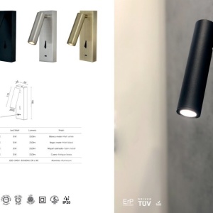 Aplica de perete, Mufa USB, LED, Tarifa III negru MA-8985 171789 universul-luminii.ro