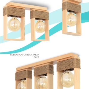 Aplica de perete rustica fabricata manual din lemn Rodos 202369 universul-luminii.ro