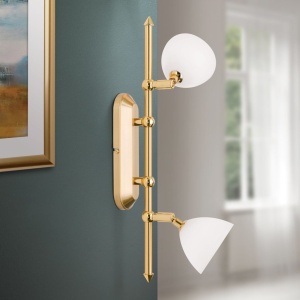 Aplica de perete sau tavan design modern OPALDESIGN 2L, auriu mat - Img 2