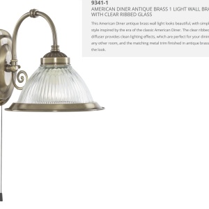 Aplica de perete stil clasic American Diner alama antic 9341-1 SRT 73949 universul-luminii.ro