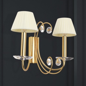 Aplica de perete stil clasic cu cristal K9 ARIANE 2L aurie 234919 universul-luminii.ro