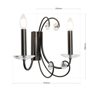 Aplica de perete stil clasic cu cristal K9 ARIANE2L nickel inchis 234889 universul-luminii.ro