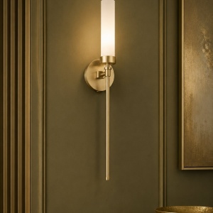 Aplica de perete stil elegant PRESTON alama/sticla opal - Img 3