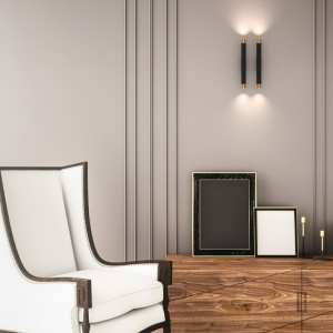Aplica de perete stil minimalist Q Parette Bianco / Gold - Img 2