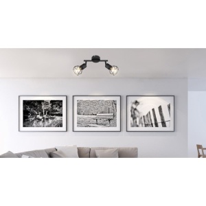 Aplica de perete / tavan cu 2 spoturi design industrial XARA I negru 114099 universul-luminii.ro