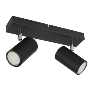 Aplica de perete / tavan cu 2 spoturi directionabile design modern ROBBY negru mat 114189 universul-luminii.ro