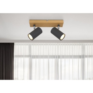 Aplica de perete / tavan cu 2 spoturi directionabile design modern ROBBY gri grafit 114209 universul-luminii.ro