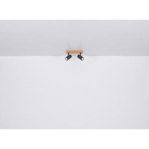 Aplica de perete / tavan cu 2 spoturi directionabile design modern ROBBY negru mat 210719 universul-luminii.ro