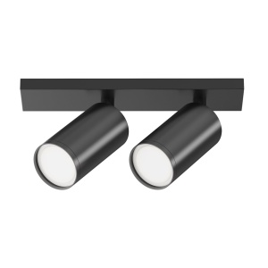 Aplica de perete / tavan cu 2 spoturi directionabile design tehnic Focus S negru